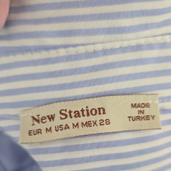 Classic Blue Stripe Button-Down Shirt Dress - Picture 4 of 4